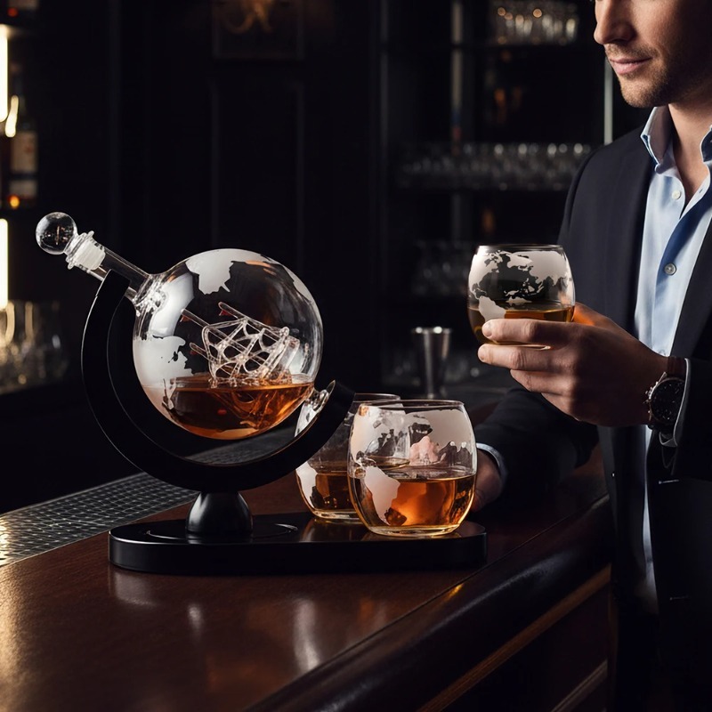 Decanter Globe Set - Yaratıcı Küre Şeklinde Sürahi Seti, Zarif