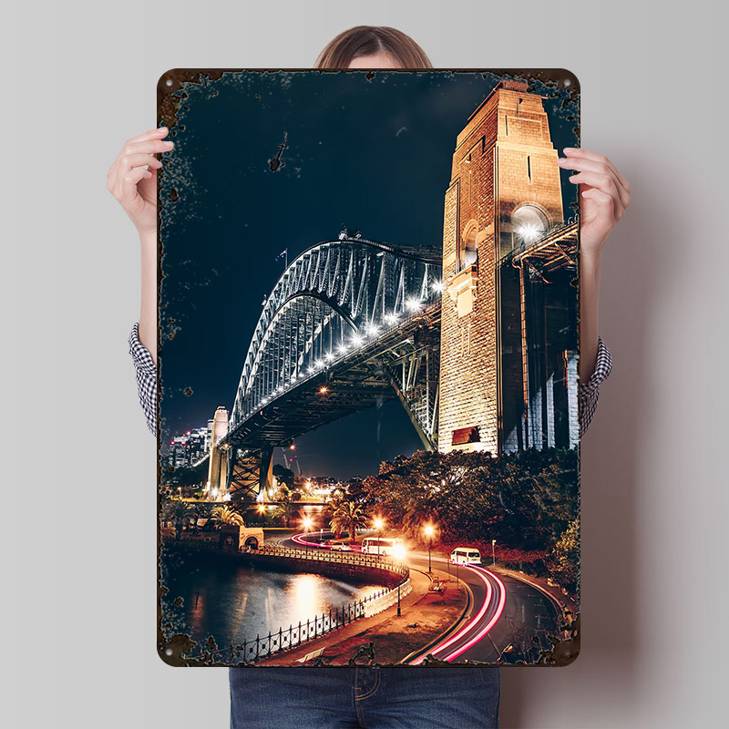 Home Bar Sydney - Sydney Harbour Bridge Posteri Özelleştirilmiş Vintage