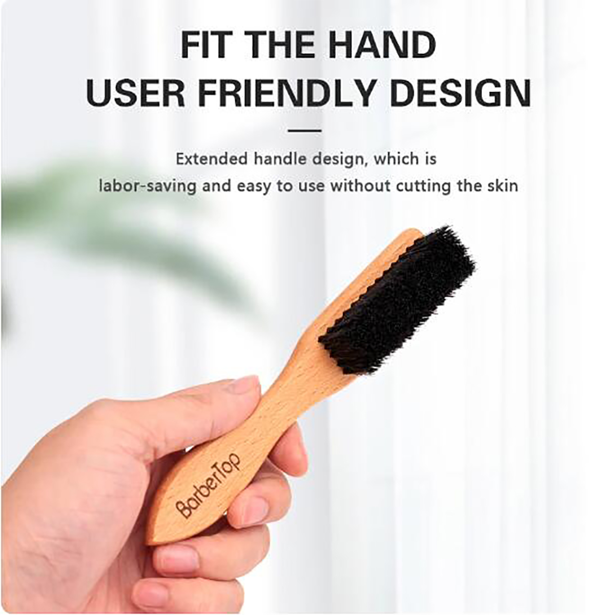 Home Barbershop - Berber Ahşap Saplı Domuzu Kıl Sakal