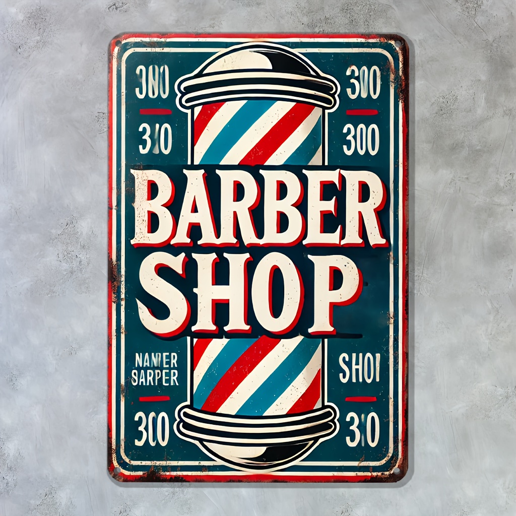 Home Barbershop - Berber Dükkanı Tabelası Metal Duvar Sanatı