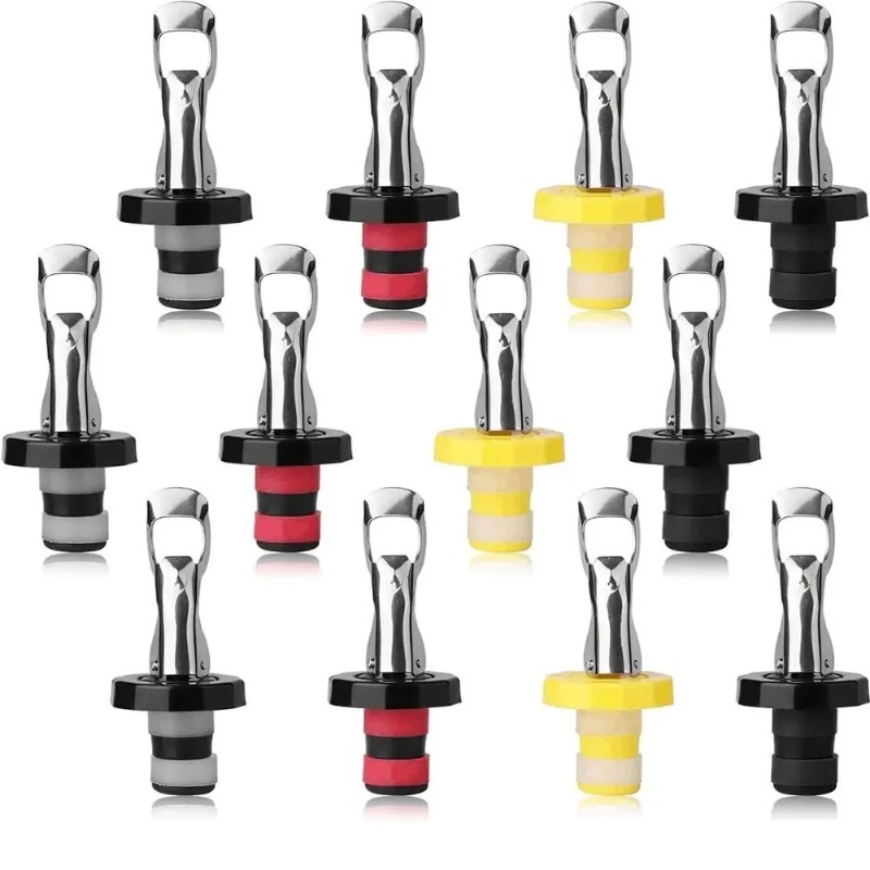 Wine Preservation Pump - 1/12 adet vakumlu şişe tıpaları silikon