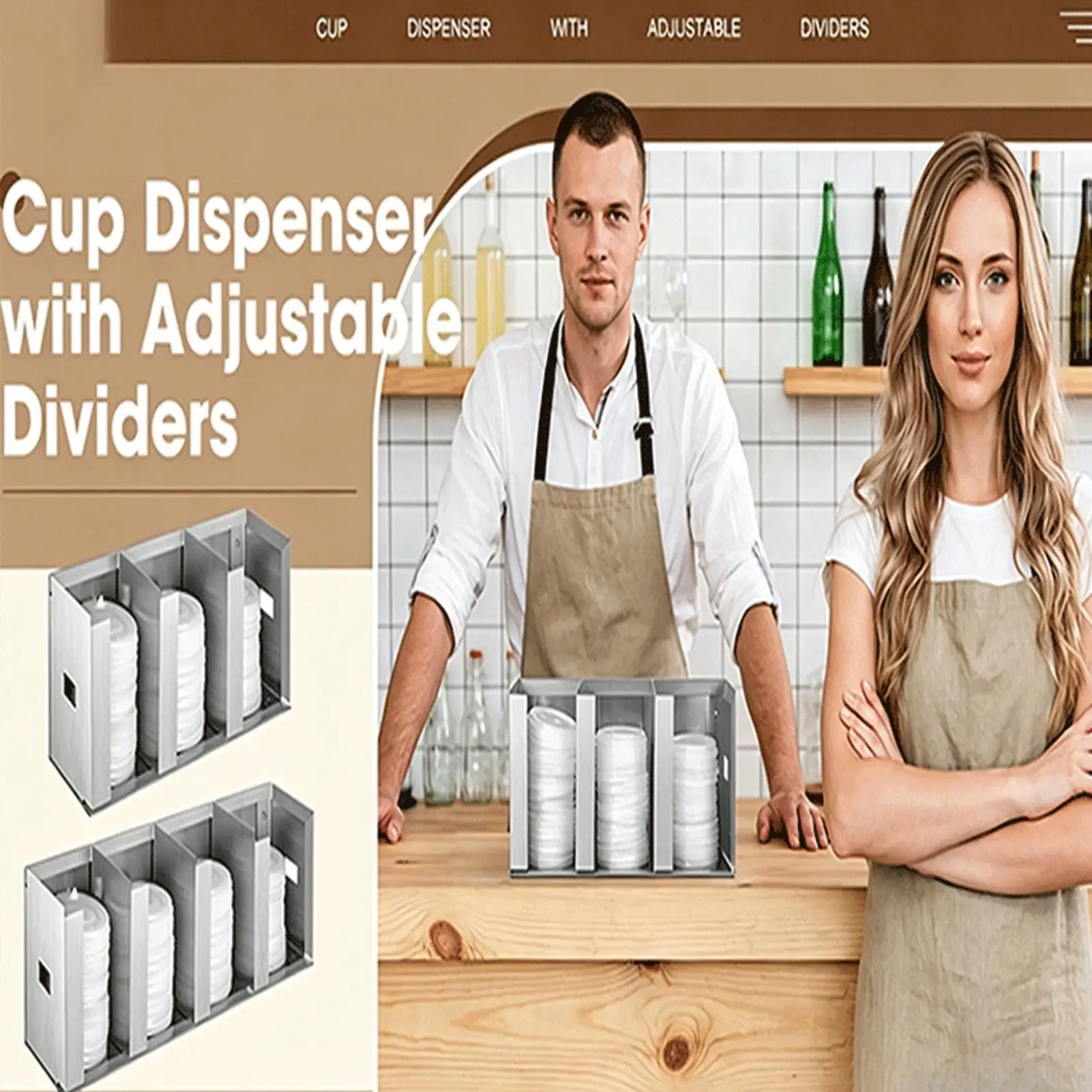 Home Bar And Coffee - Ayarlanabilir Bölmeli Bardak ve Kapak Düzenleyici