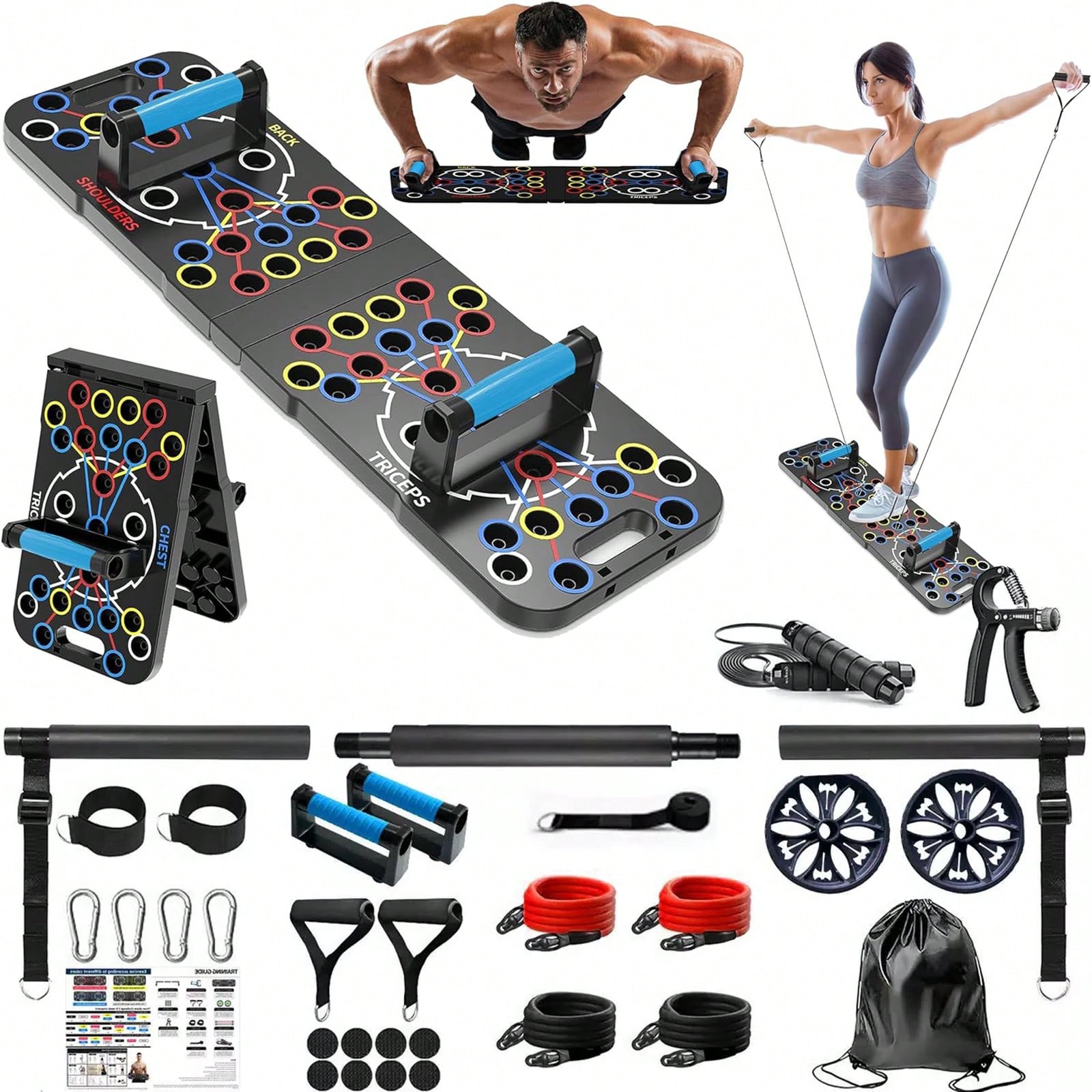 Home Bar Setup Kit - Çok Fonksiyonlu Katlanabilir Şınav Tahtası Seti,