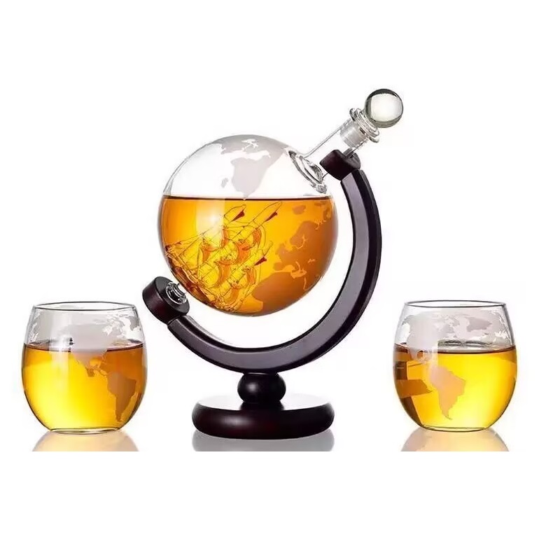 Decanter Globe Set - 1 L Yaratıcı Küre Sürahi Seti,