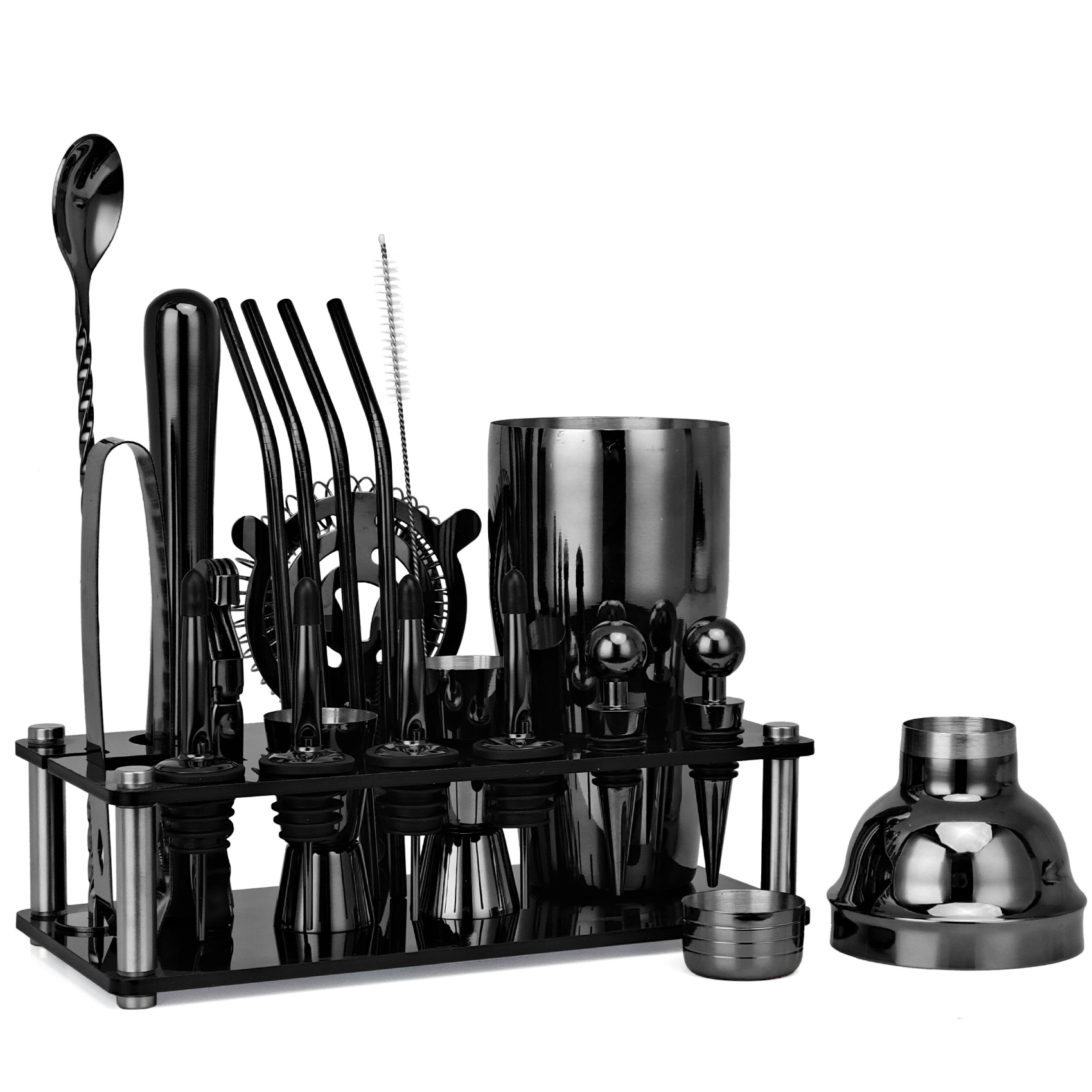 20 adet siyah/gül altın/gümüş  - Boston Shaker Set incelemesi ve fiyatı