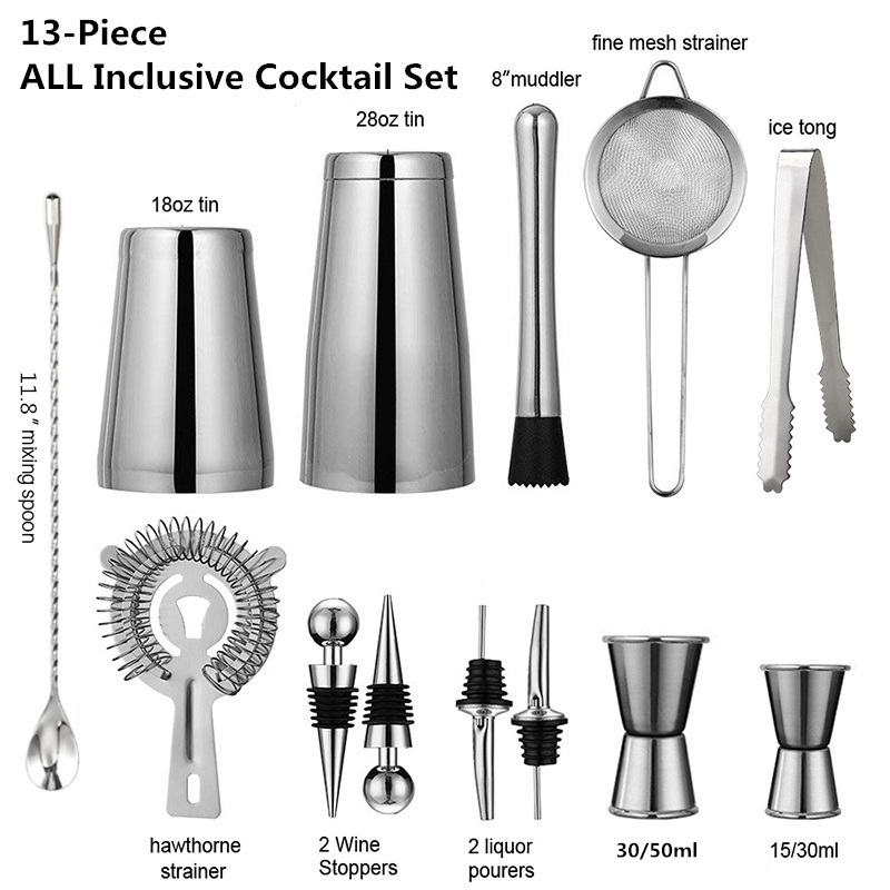 13 adet/takım paslanmaz çelik  - Boston Shaker Set incelemesi ve fiyatı